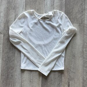 White Open Back Long Sleeve